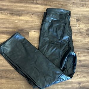 Gap vintage slim high rise leather pants, black size 31 regular length